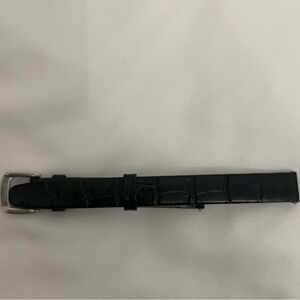 ESQ Esquire Black Croc Embossed Leather Replacement Watch Strap